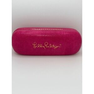 Lilly Pulitzer Sunglasses Case Pink‎ Lizard Embossed Designer Eyewear